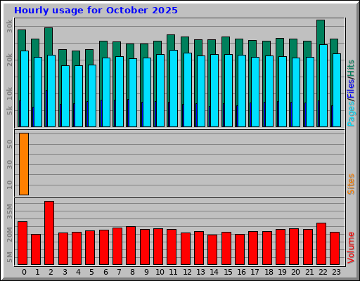 Hourly usage for October 2025